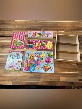 Shopkins 5 Jigsaw Puzzle Collection in Pink, Blue, Yellow & Green